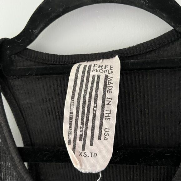 Free People - Black Waffle Knit Tank Top Size XS - Picture 5 of 6